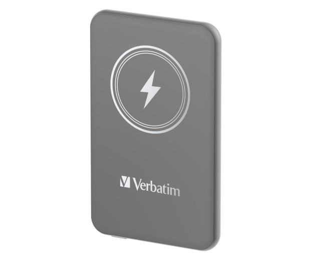 Verbatim Charge 'n' Go Magnetic Wireless Power Bank 5000mAh szary - 1236528 - zdjęcie
